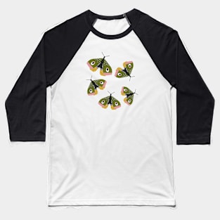 Colorful Moth Pattern Baseball T-Shirt